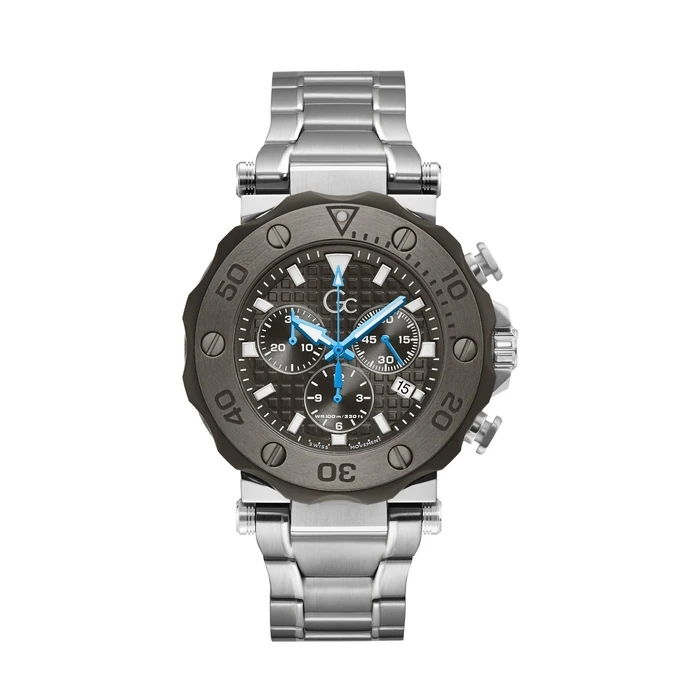 Ανδρικό Ρολόι GC Y63002G5Mf (44,0mm) Μεταλλικό Μπρασελέ Ασημί