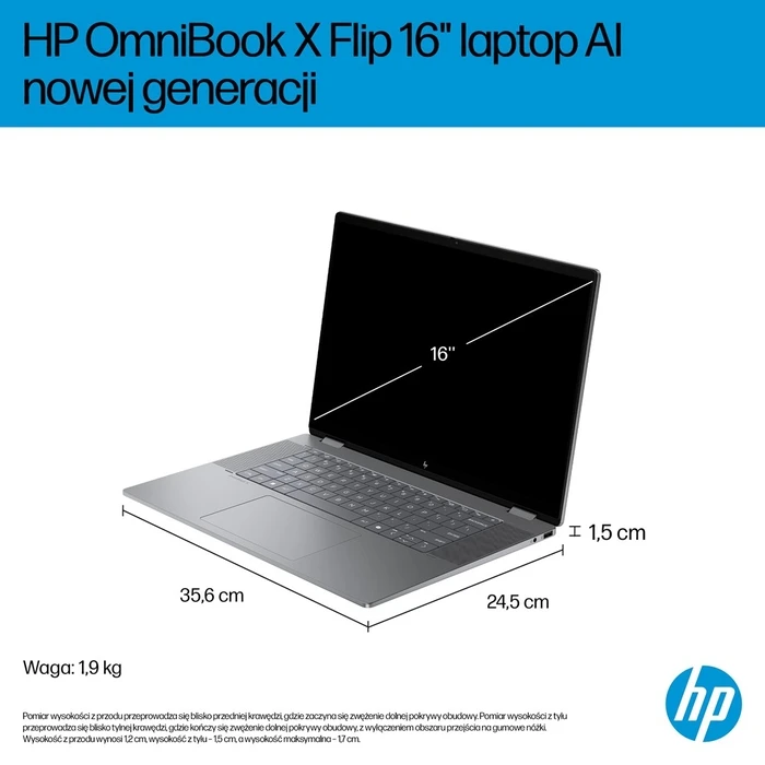 HP Laptops HP OmniBook X Flip 16 Ryzen AI 5 340 16 0 2K Touch OLED 16GB 1TB Win11 Meteor Silver 2Y
