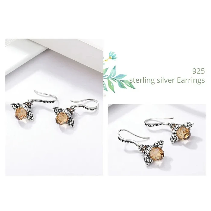 Σκουλαρίκι Bamoerα Κρεμαστά Yie230-A, Κυβική Ζιρκόνια, Ασήμι 925, Ασημί