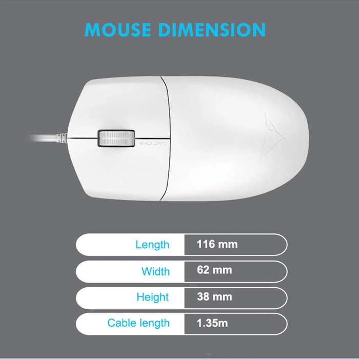 Ποντίκι Alcatroz 1600cpi Asic One Peach