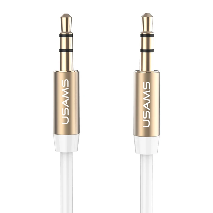 Καλώδιο Ήχου Usams 3.5mm YP-01, AUX, 1M, Λευκό