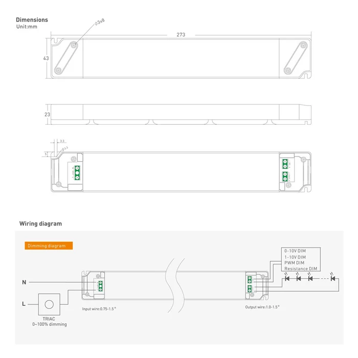 Τροφοδοτικό LED YSD DC 100WUGP-12, 12VDC, 100W, 8.3A, IP20, dimmable