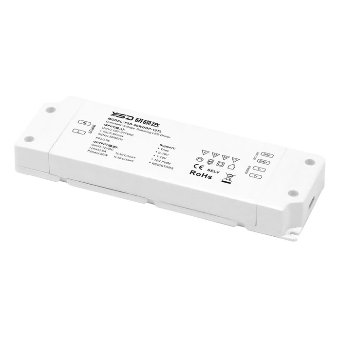Τροφοδοτικό LED YSD DC 60WUGP-12, 12VDC, 60W, 5A, IP20, dimmable