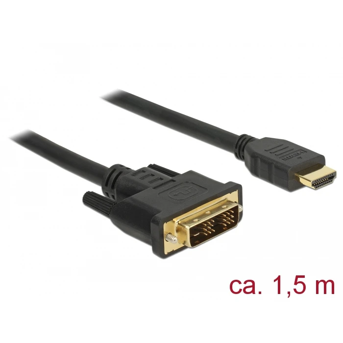 Καλώδιο DVI DeLOCK 85583 1.5 m DVI-D HDMI Type A (Standard) Black