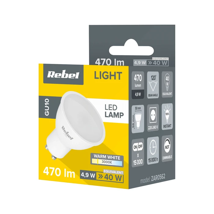 Lighting Rebel LED GU10 Lamp 5W 3000K