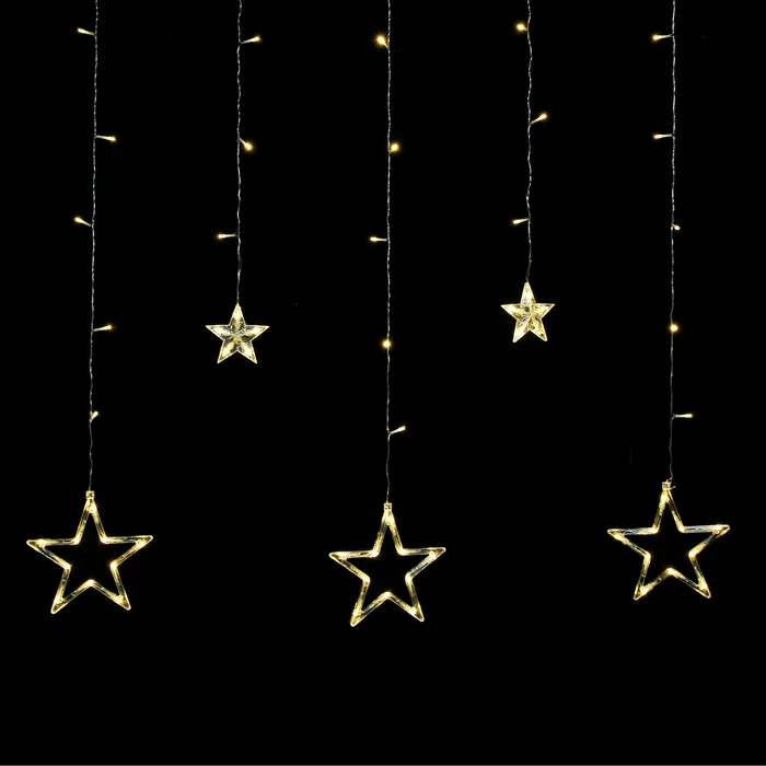 Χριστουγεννιάτικα Λαμπάκια Rebel αστέρια κρεμαστά 2x 1m, θερμό λευκό