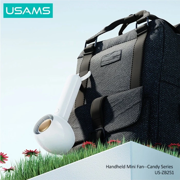 Φορητό Ανεμιστηράκι Usams US-ZB251 με 2 ταχύτητες, 1200mAh, λευκός
