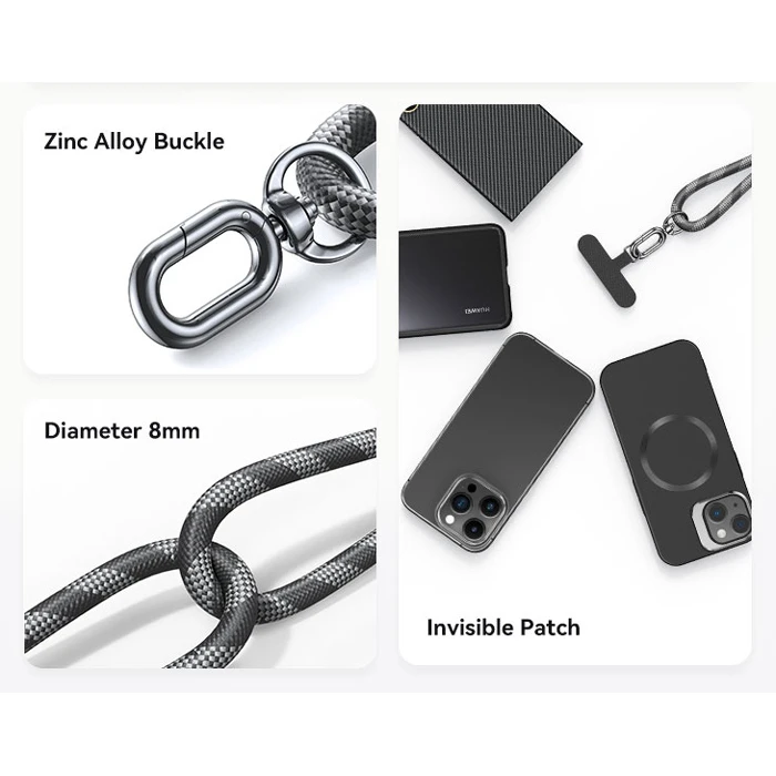 Λουράκι Καρπού Usams για κινητά ZB317, 34cm, universal, μωβ