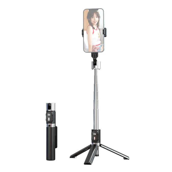Selfie Stick Usams ZB324 με τρίποδο, έως 110cm, Bluetooth, Μαύρο