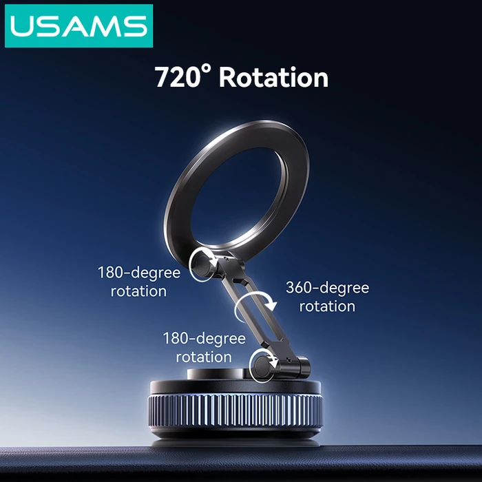 USAMS ZJ084 Magnetic Car Phone Mount for Dashboard/Windshield, Black