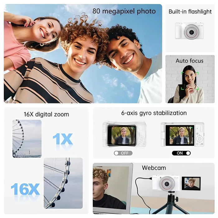 SJcam ZV200 Compact Φωτογραφική Μηχανή 12MP Οπτικού Ζουμ 16x Μαύρη