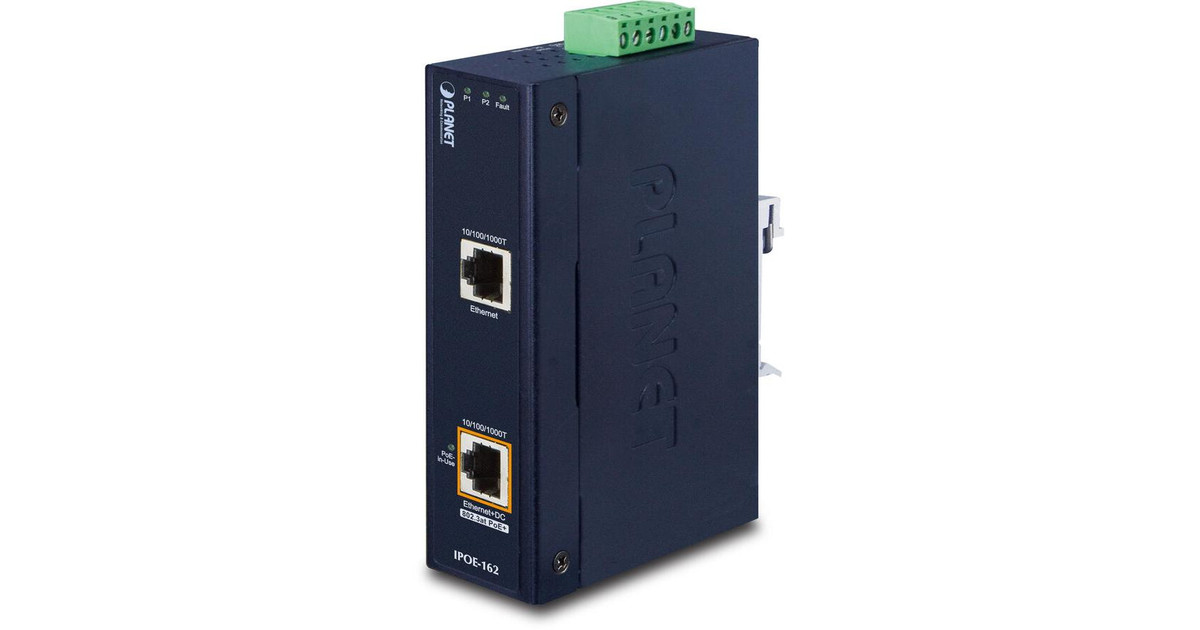 PoE Adapter Planet Industrial IEEE 802.3at High Power over Ethernet ...