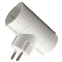 Ταφ Lamtech Splitter With 2 SCHUKO OUTLETS WHITE