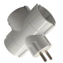 Ταφ Lamtech Splitter With 3 SCHUKO OUTLETS WHITE