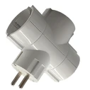 Ταφ Lamtech Splitter With 3 SCHUKO OUTLETS WHITE