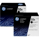 Toner HP 55X - 2-pack - High Yield - black - original - LaserJet (CE255XD)