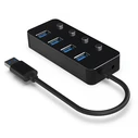 USB Hub Gembird UHB-U3P4P-01 USB 3.1 (Gen 1) powered 4-port with switches, black