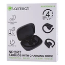 Bluetooth Handsfree Lamtech 5.0 SPORT TWS With Charging DOCK Black