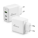 Φορτιστής Πρίζας MediaRange 65W m.USB-A u.2x USB-C, White