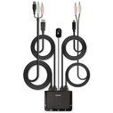 KVM Switch Lindy 2 Port DisplayPort 1.2, USB-C Cable