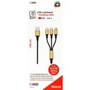 Καλώδιo USB 2GO 3 in 1 gold-150cm f.Micro-USB & Apple