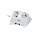 Πολύπριζο με USB Brennenstuhl table socket 2fach 2-USB Ports 2100mA white