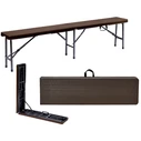 Velco Foldable Catering Bench (Suitcase) with Rattan Design, 180x25x43 cm
