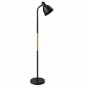 VenCore Orin Black 6091-20015 - Μοντέρνο Επιδαπέδιο Φωτιστικό Μονόφωτο Μαύρο Αλουμίνιο και Μαύρο Καπέλο με Βάση-Ντουί 1xE27 - Φ23 x Υ150cm