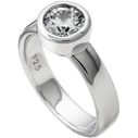 DIAMONFIRE Women's Ring Size 17.5 - Sterling Silver 925 with 7mm Zirconia