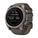 Garmin Fenix 9 Titanium 51mm Waterproof Smartwatch with Heart Rate Monitor (Pebble Grey Silicone Band)