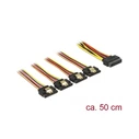 Καλώδιο Delock 4x 15Pin SATA -> 2x 15Pin SATA M/F 50cm