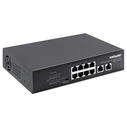 Network Switch Intellinet 8-Port Gigabit PoE+ 2 RJ45-Ports 120W