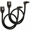 Καλώδιο Corsair Premium-Sleeved-SATA with 90°-Connector 2 Pack - Black