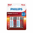 Philips Power Αλκαλικές Μπαταρίες AA 1.5V 6τεμ. (LR6P6BP/GRS)