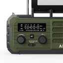 Akai APR-801 Survival Radio with Solar Panel, Crank Dynamo, Bluetooth 5.3 & Power Bank (Green)
