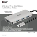 USB Hub Club 3D 3.1 Typ C > 4x 3.1 Typ A 10Gbps retail
