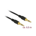 Καλώδιο Ήχου Delock 3.5mm 3Pin M > M 0.5m Black