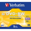 DVD+RW Verbatim 4,7GB 5pcs Pack 4x JewelCase silver retail