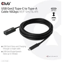 Καλώδιο USB Club3D 3.2 Typ C <> Typ A 10Gbps St/Bu 5m retail
