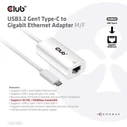 Αντάπτορας Δικτύου USB Club3D 3.2 Typ C > RJ-45 Gigabit LAN male / female