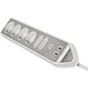 Πολύπριζο με USB Brennenstuhl estilo Corner 6-way Extension Lead white