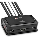 KVM Switch Lindy 2 Port DisplayPort 1.2, USB 2.0 Audio
