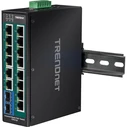 Network Switch TRENDnet Industrie 16Port Gbit PoE+ Metall DIN-Rail