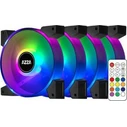 Case Fan 12cm Azza Hurricane II ARGB 4-in-1 set + RF Rem
