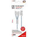 Καλώδιo USB 2GO 3in1 USB LED blue 150cm for Micro-USB