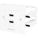Πρίζ HDMI Logilink wall socket, 2-port, white