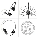 Headset GEQUDIO 2-ear with USB for PC,MAC