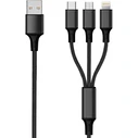 Καλώδιο USB 2GO 3in1 black 1,5m f. Micro-USB, Lightn, USB C