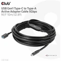 Καλώδιο USB Club3D 3.2 Typ C <> Typ A 5Gbps St/Bu 10m retail