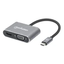 Docking Station Manhattan USB-C to HDMI & VGA 4in1 Power Delivery
